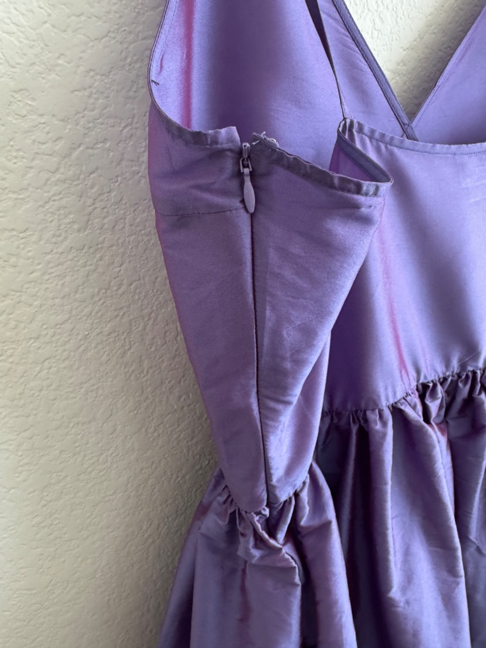 Anthropologie Bloni Tiered Shine Dress Purple Taffeta Party Dress Size XL - Picture 12 of 15